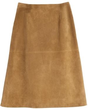Jil Sander Suede A-Line Skirt - Natural