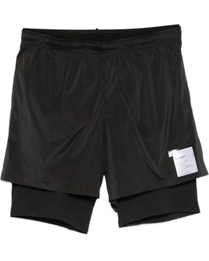 Satisfy Short Superposé À Logo Imprimé - Noir