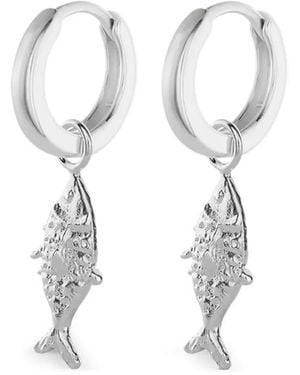 NO MORE Sea Bass Hoop Earrings - White