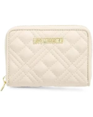 Love Moschino Quilted Logo-Lettering Wallet - Natural
