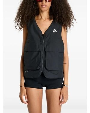 Nike Acg Skull Peak Reversible Zip-up Vest - ブラック