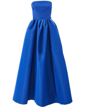 Carolina Herrera Strapless Silk Ball Gown - Blue
