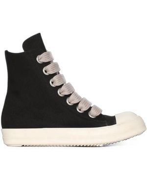 Rick Owens Jumbolace Cotton High-Top Sneakers - Black