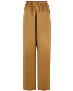 Ferragamo Satin Trousers - Natural