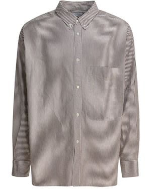 Beams Plus Lisa Striped Chest-Pocket Shirt - Grey