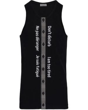 Yohji Yamamoto Slogan-Print Tank Top - Black