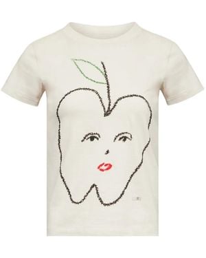 MM6 by Maison Margiela Apple-Print T-Shirt - White