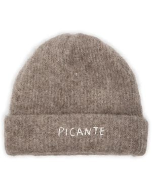 Picante Embroidered Beanie - Brown