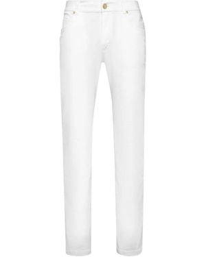 Billionaire Jean À Logo Brodé - White