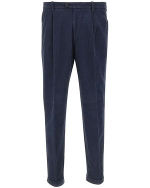 Devore Pleated-Details Trousers - Blue