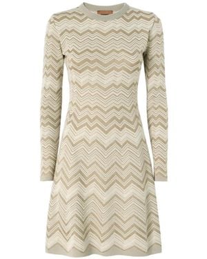Missoni Vestido De Punto En Zigzag - Neutro