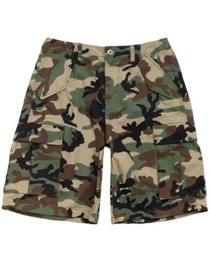Stussy Camouflage-Print Ripstop Shorts - Green