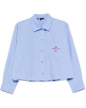 Maje Sudadera con logo bordado - Azul