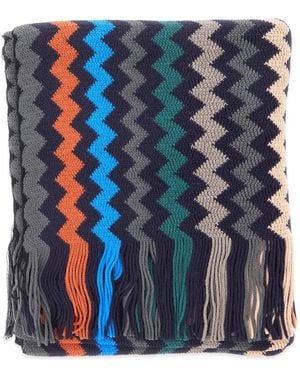 Missoni Zigzag-Knit Scarf - Blue