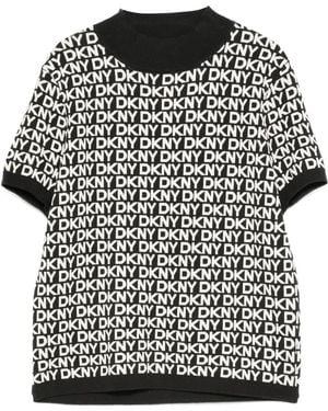 DKNY Logo-Pattern Top - Black