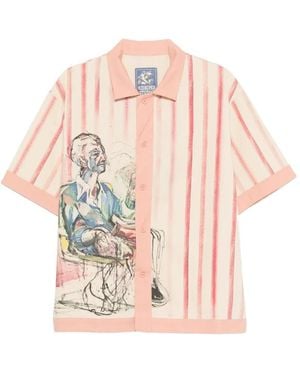 Kidsuper Striped Graphic Shirt - Pink