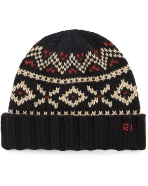 Polo Ralph Lauren Beanie Mit Fair-Isle-Intarsie - Schwarz