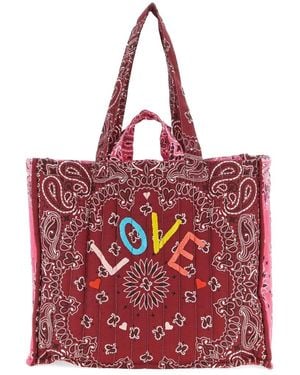 Call it By Your Name Maxi Cabas Quilted Tote Bag - Red