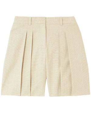 Theory Pantalones De Vestir Cortos Con Pinzas - Neutro