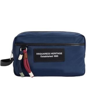 DSquared² ヘリテージ トラベルポーチ - ブルー