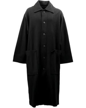 Yohji Yamamoto Button-Fastening Patch-Pocket Coat - Black
