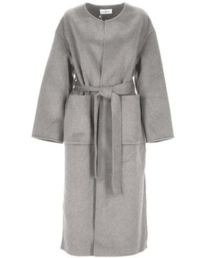 The Dynamis Studio Belted Wool Coat - Gray