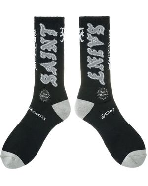 SAINT Mxxxxxx Ribbed-Knit Socks - Black