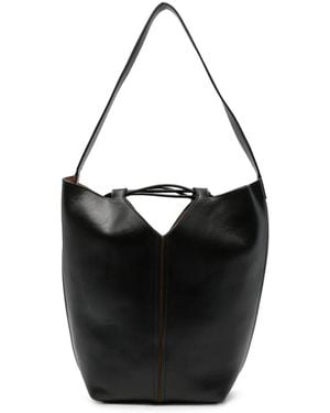 Hereu Riba Leather Bucket Bag - Black