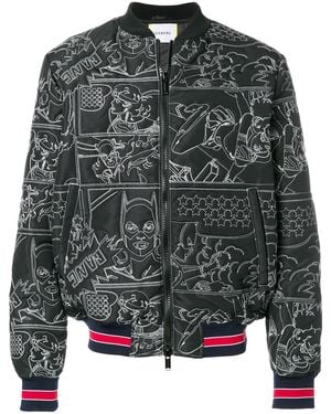 Iceberg Stitched Bomber Jacket - Black