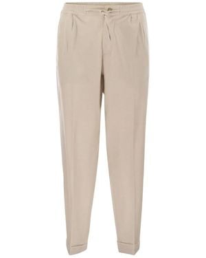 Fedeli Harvard Pleated Straight-Leg Trousers - Natural