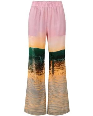 Silvia Tcherassi Nerea Landscape-Print Trousers - Pink