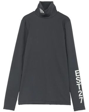 Lacoste Logo-Print High-Neck T-Shirt - Grey