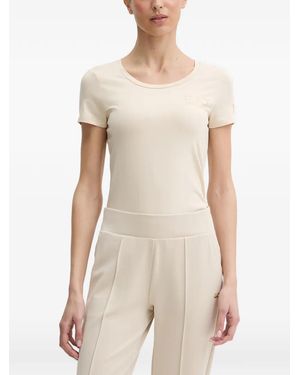 EA7 Camiseta Con Logo De Strass - Blanco