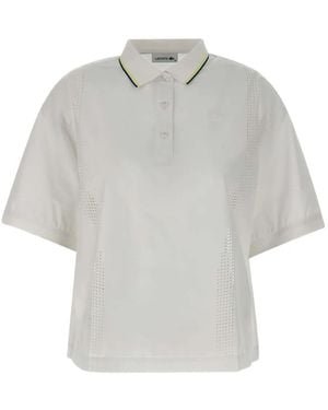 Lacoste Perforated Short-Sleeve Polo Shirt - Grey