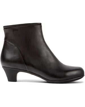 Camper Helena Leather Ankle Boots - Black