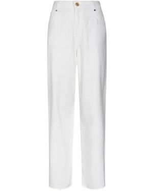 Gaelle Embellished Raw-Cut Jeans - White