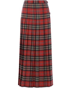 Meta Campania Collective Check Buckle Midi Skirt - Red