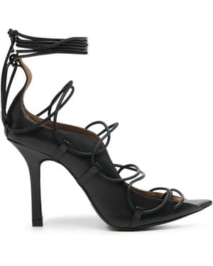 Patrizia Pepe Lace-Up Leather Sandals - Black