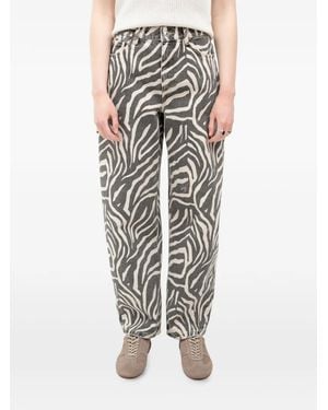 HUGO Zebra-Print Jeans - Gray