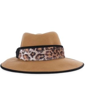 ALEXIA ALVAREZ DE TOLEDO Leopard-Print Wool Hat - Brown