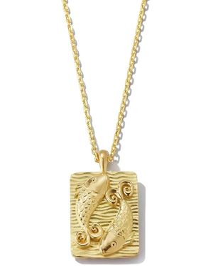 David Webb Collar de signo del zodiaco Piscis en oro amarillo de 18 ct con diamante - Metálico