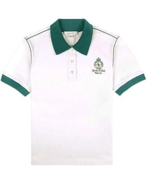 Sporty & Rich Contrast-Collar Polo Top - White