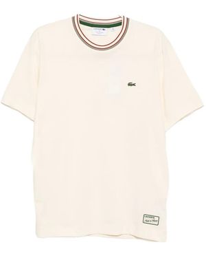 Lacoste Logo-Embroidered T-Shirt - Natural