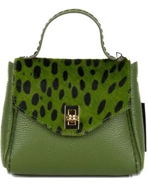 VISONA Printed Tote Bag - Green