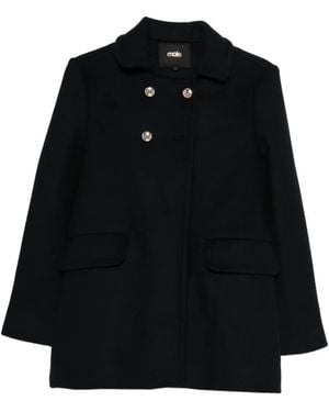 Maje Double-Breasted Coat - Black