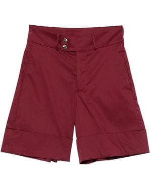 Berwich Nadine Button-Detail Shorts - Red