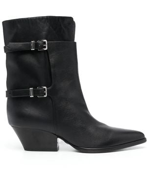 Sergio Rossi Sr Thalestris 55Mm Leather Ankle Boots - Black