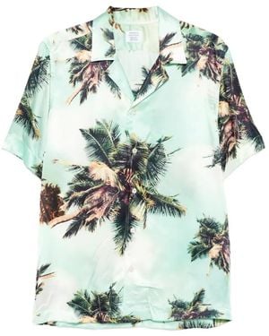Mazzarelli Palm-Print Shirt - Green