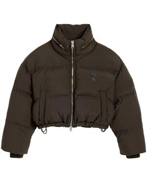 Ami Paris Nylon Short Down Jacket - Brown