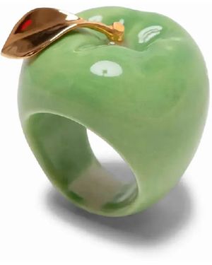 Andres Gallardo Apple-Print Ring - Green